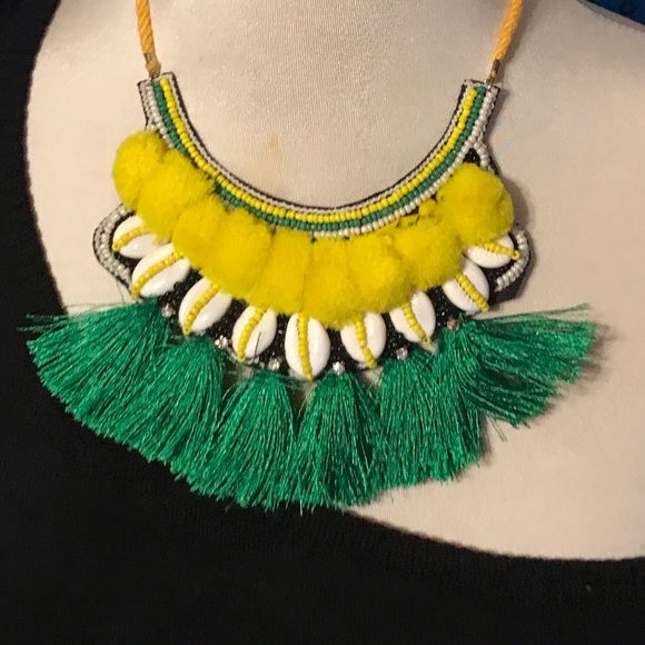 Ethnic Boho Beaded Tassel Cowrie Shell Necklace - Picture 9 of 16